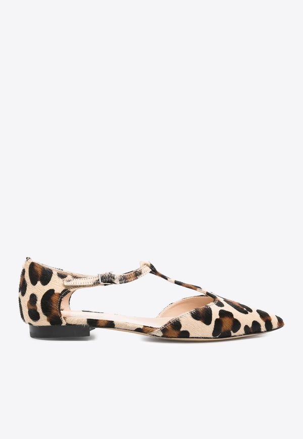 P.A.R.O.S.H Leopard Print Pointed-Toe Flats Beige D070261AGSHOE_808