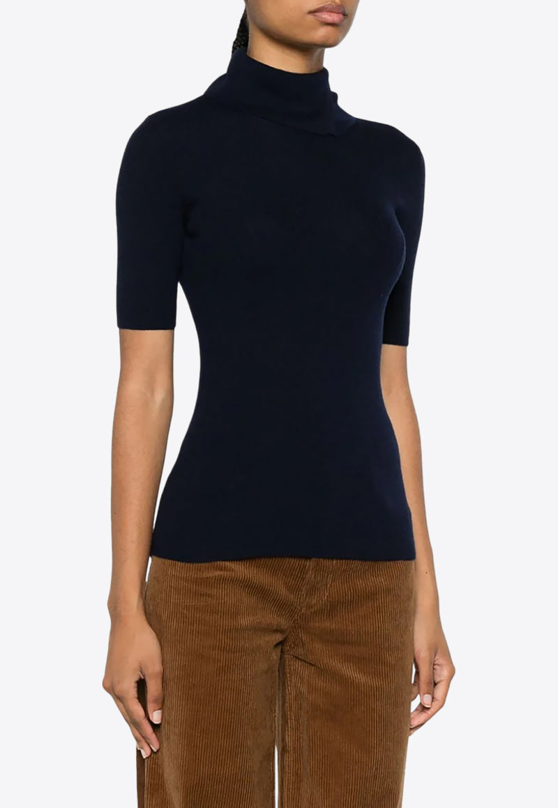 P.A.R.O.S.H Leila Turtleneck Wool Knit Top Blue D512928LEILA24_012