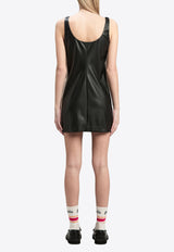 Palm Angels Leather-Effect Logo Mini Dress Black PWDB243F24FAB001_1003