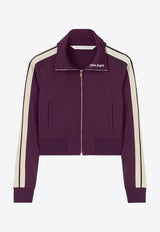 Palm Angels Logo-Embroidered Cropped Jacket Purple PWBD045F24FAB001_2903