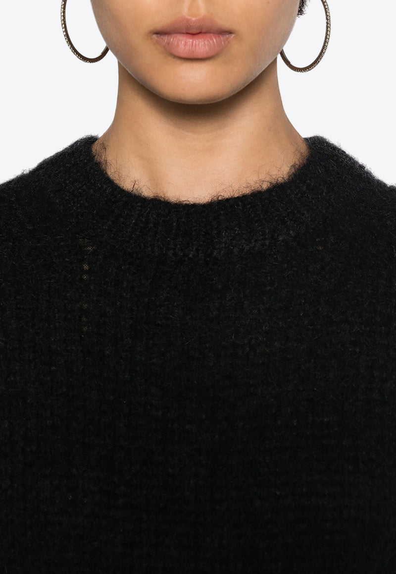 P.A.R.O.S.H Lula Knitted Sweater in Mohair Blend Black D510402LULA_013