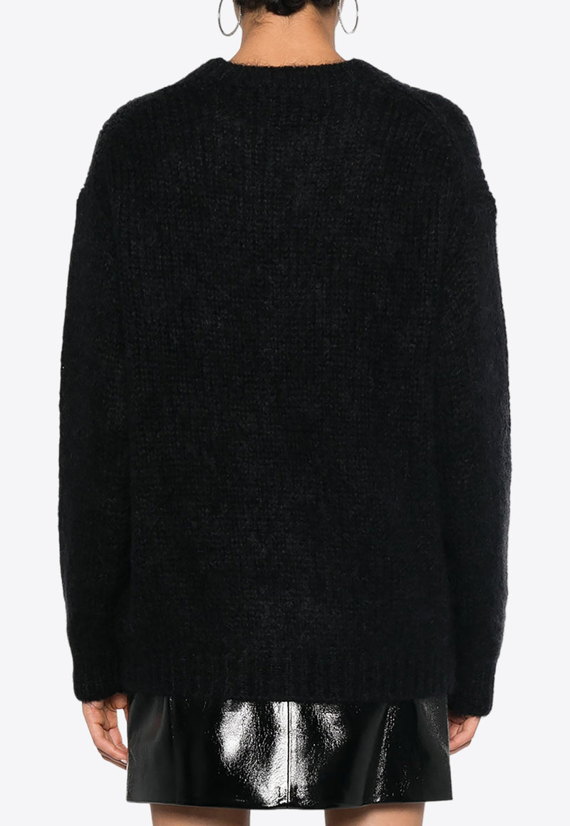 P.A.R.O.S.H Lula Knitted Sweater in Mohair Blend Black D510402LULA_013