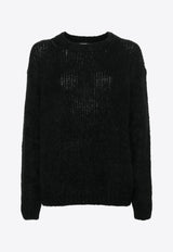 P.A.R.O.S.H Lula Knitted Sweater in Mohair Blend Black D510402LULA_013