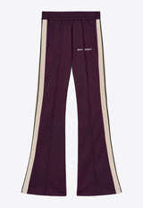 Palm Angels Logo Embroidered Track Pants  Purple PWCJ019F24FAB001_2903