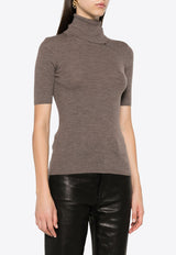 P.A.R.O.S.H Leila Turtleneck Wool Knit Top Taupe D512928LEILA24_026