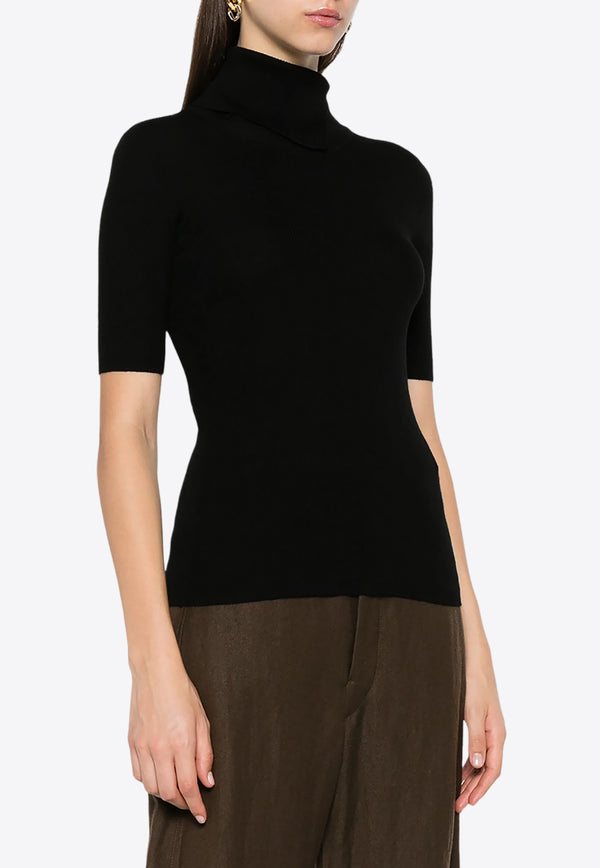 P.A.R.O.S.H Leila Turtleneck Wool Knit Top Black D512928LEILA24_013