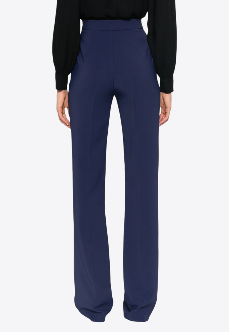 Elisabetta Franchi Logo Rivet Tailored Pants Navy PA03046E2_B75