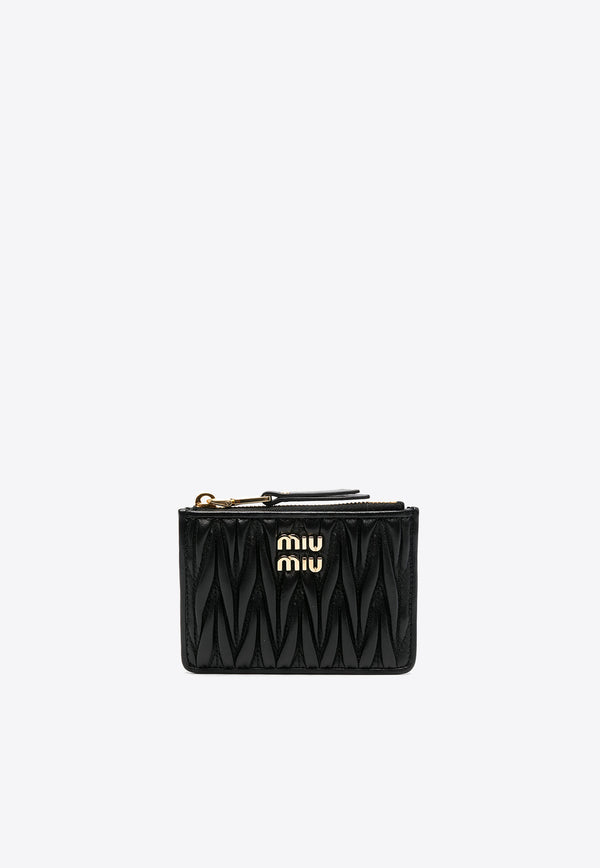 Miu Miu Quilted Leather Logo Cardholder Black 5MC0932FPP_F0002