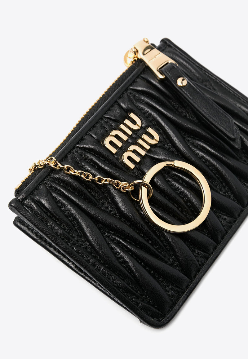 Miu Miu Quilted Leather Logo Cardholder Black 5MC0932FPP_F0002