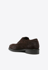 Miu Miu X Church
s Monk Strap Suede Brogue Shoes Brown 5E039EFM0300B2_F0003