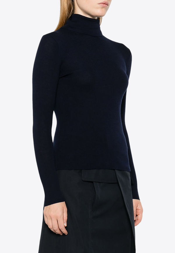 P.A.R.O.S.H Leila Turtleneck Ribbed Sweater Navy D512659LEILA24_012