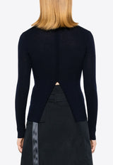 P.A.R.O.S.H Leila Turtleneck Ribbed Sweater Navy D512659LEILA24_012