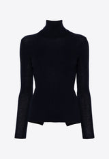 P.A.R.O.S.H Leila Turtleneck Ribbed Sweater Navy D512659LEILA24_012