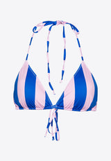 MC2 Saint Barth Leah Striped Halterneck Bikini Top Blue LEH0001_04428F