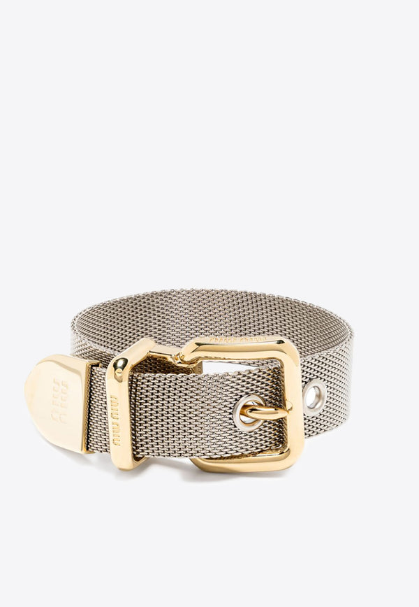 Miu Miu Logo Buckle Metal Bracelet Silver 5IB5552CR4_F0RLQ