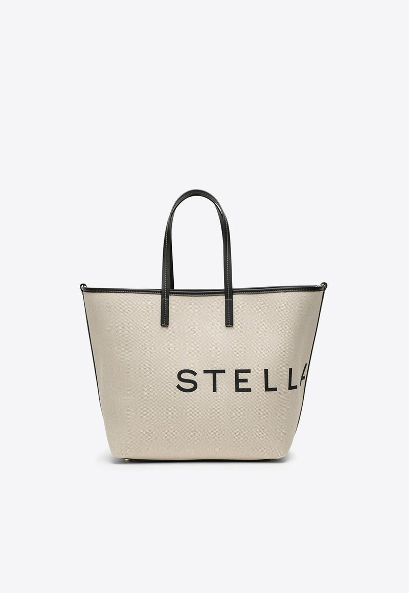 Stella McCartney Logo Print Canvas Tote Bag Natural 7B0048WP0221/O_STELL-9043