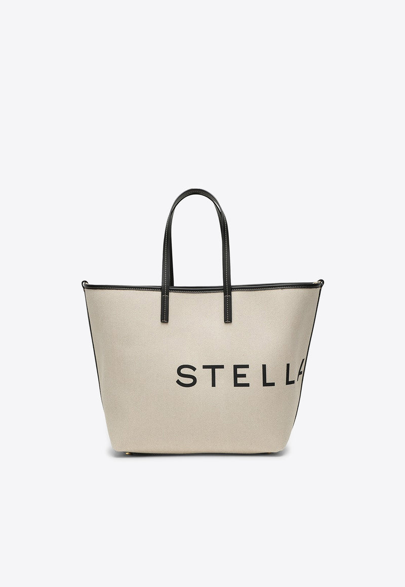 Stella McCartney Logo Print Canvas Tote Bag Cream 7B0048WP0221/P_STELL-9043