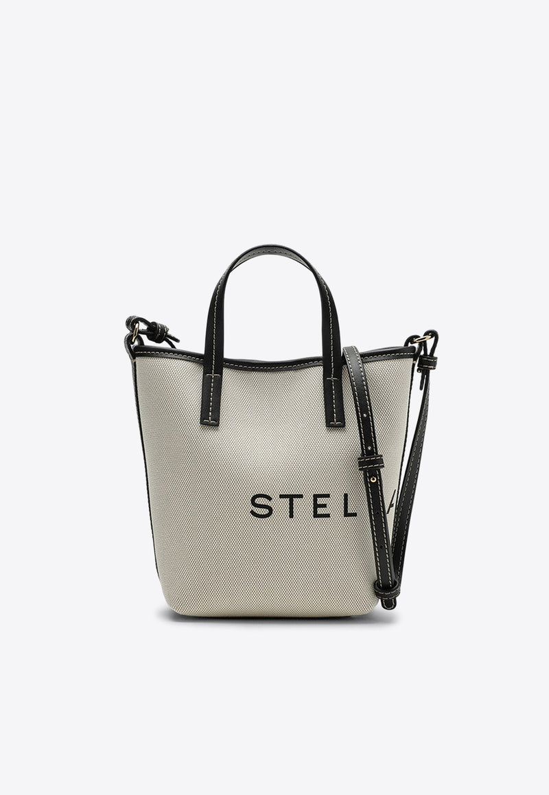 Stella McCartney Logo Print Canvas Tote Bag White 7B0106WP0221/P_STELL-9043