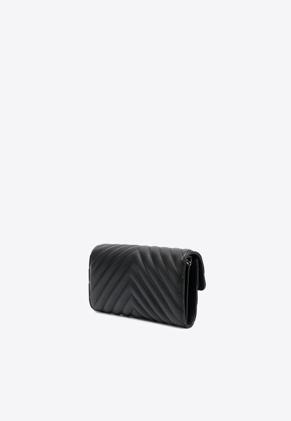 PINKO Love One Chevron Chain Clutch Black 100062A0GK_Z99O