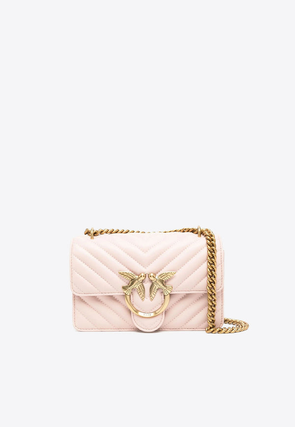 PINKO Mini Love One Chevron Shoulder Bag Pink 100074A0GK_O81Q