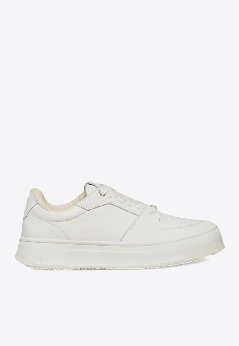 AMI PARIS Arcade Grained Leather Sneakers White USN429CV0002_100