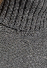 AMI PARIS Ami De Coeur Turtleneck Cashmere Sweater Gray FKS457005_052