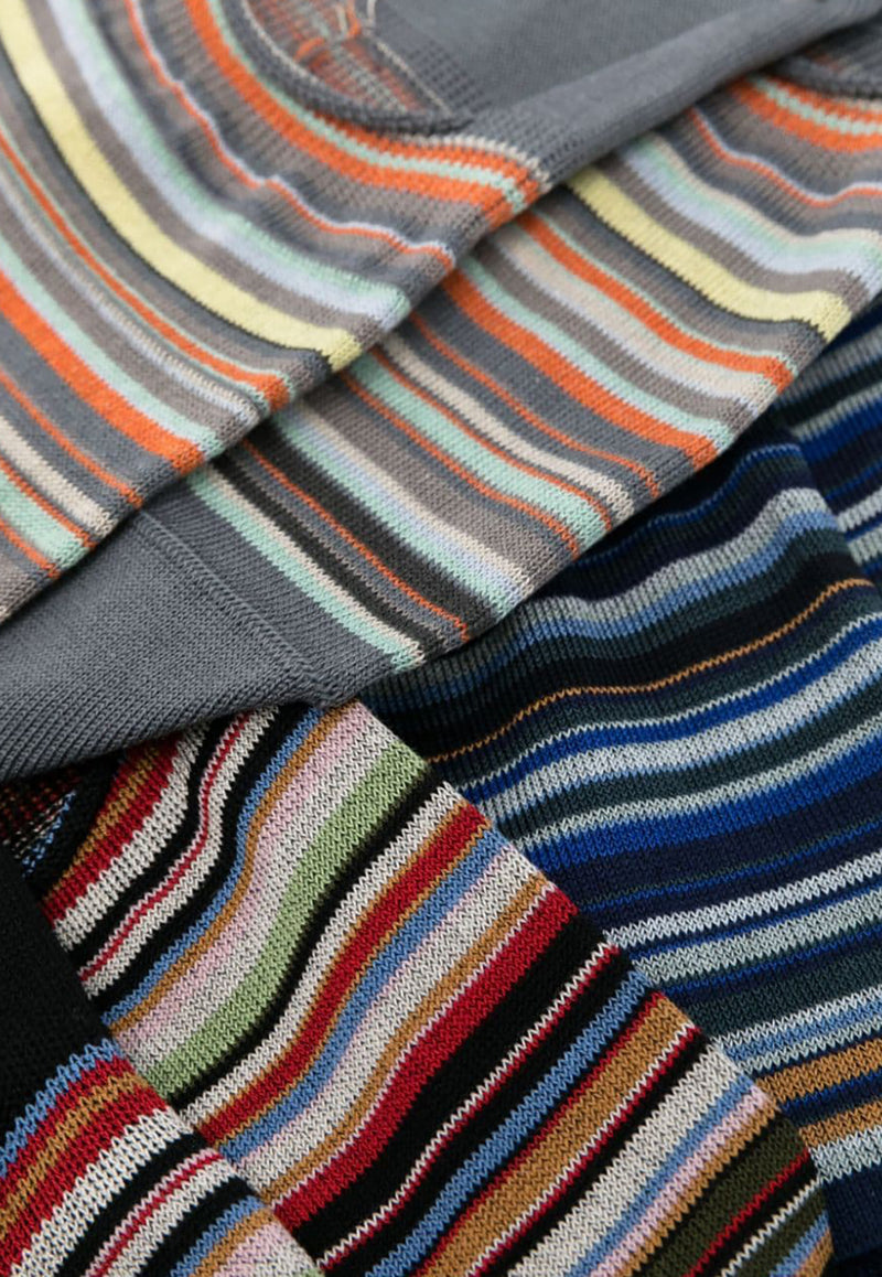 Paul Smith Signature Stripe Ribbed Socks- Set of 3 Multicolor M1ASOCKM599C_1A