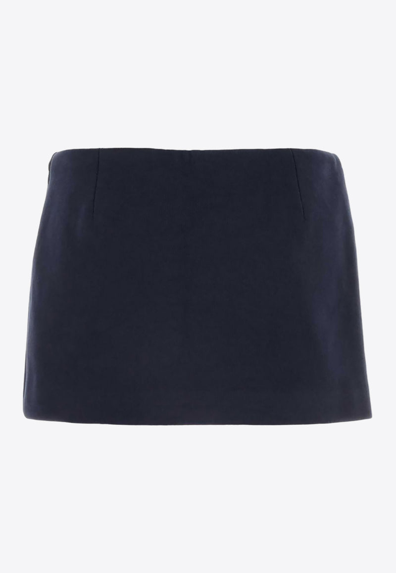 Miu Miu Logo Embroidered Padded Mini Skirt Blue MG2253SOOO15EG_F0008