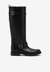 Saint Laurent River Leather Knee-High Boots Black 80042428N00/P_YSL-1000