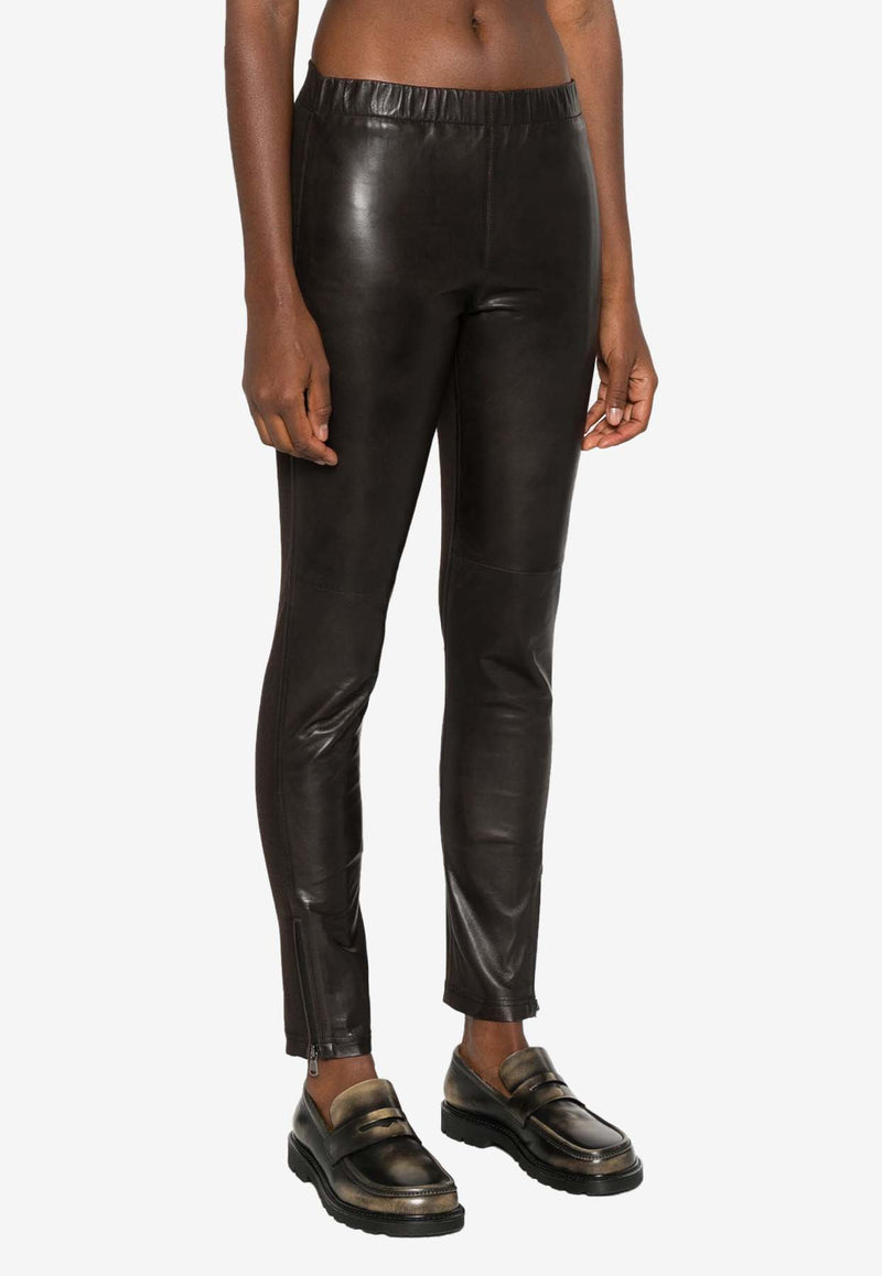 P.A.R.O.S.H Maciock Paneled Leather Leggings Brown D230609MACIOCK24W_086