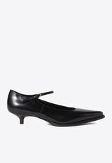 Miu Miu 35 Mary-Jane Pumps in Brushed Leather Black 5I317EFA035055_F0002