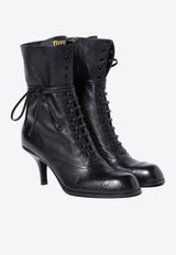 Miu Miu 75 Lace-Up Leather Ankle Boots Black 5U323EFA075070_F0002