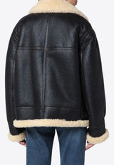 Saint Laurent Leather and Shearling Jacket Black 800896YCOW2/P_YSL-1121