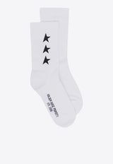 Golden Goose DB Stars Poly Printed Socks  White GUP00911P000862_10283