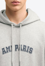 AMI PARIS Logo Print Hooded Sweatshirt Gray USW247730_0951