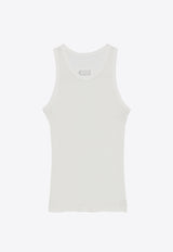 Maison Margiela Silk Fine-Ribbed Tank Top Off-white S51NL0044M20041_102