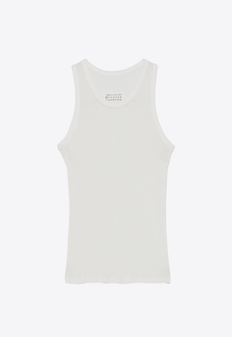 Maison Margiela Silk Fine-Ribbed Tank Top Off-white S51NL0044M20041_102