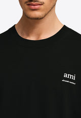 AMI PARIS Logo Print Crewneck T-shirt Black UTS024726_001