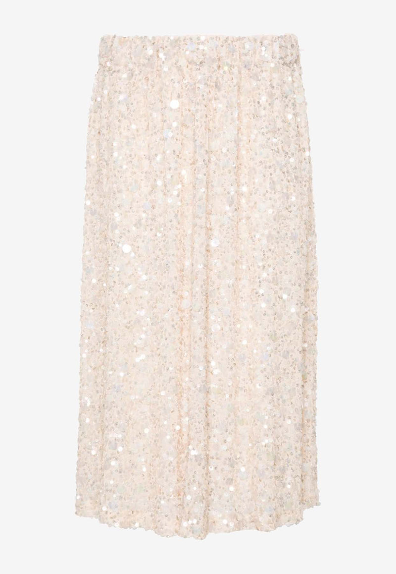 P.A.R.O.S.H Galassia Sequined Midi Skirt Pink D620976GALASSIA24_027