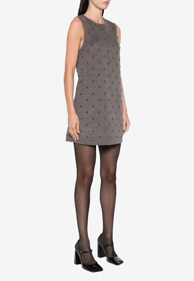 P.A.R.O.S.H Bleak Studded Mini Dress Gray D721961BLEAK24_008