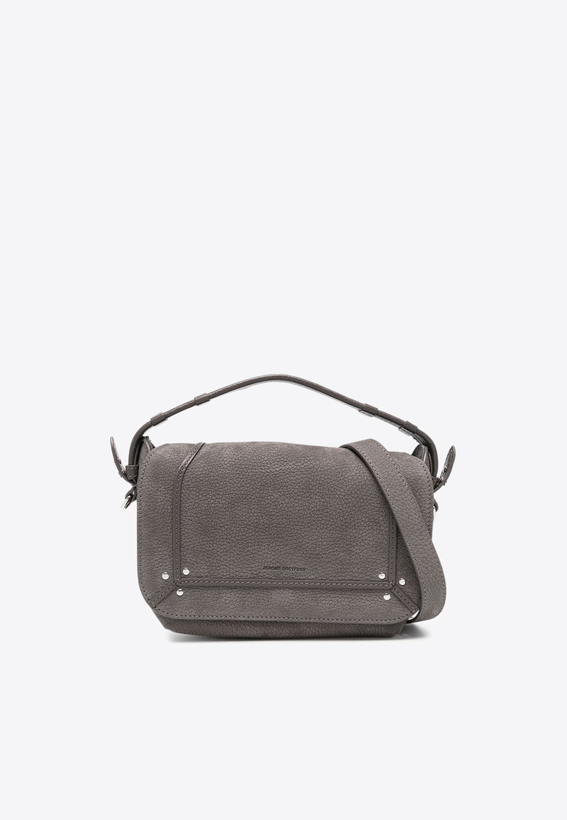 Jérôme Dreyfuss Small Pepito Suede Crossbody Bag Gray 44PEPSVE_Anthracite