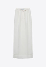 Prada Logo Embroidered Maxi Skirt Ivory P135YRSOOO15Y4_F0304