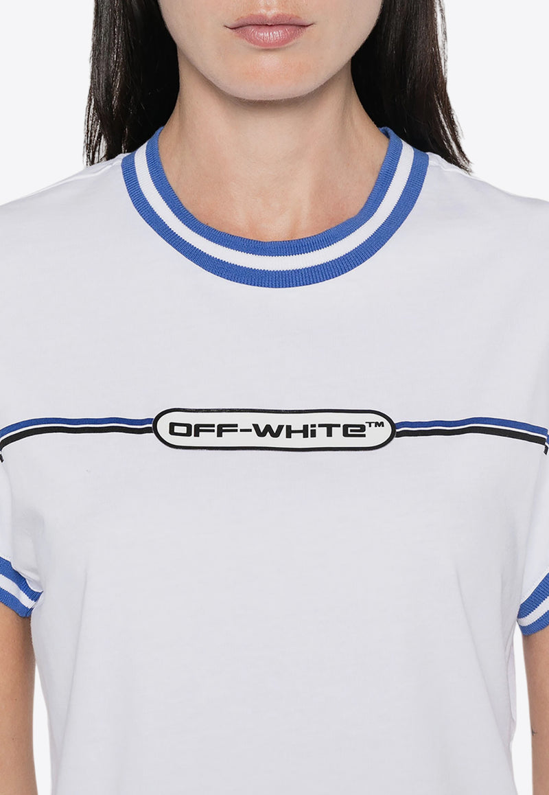 Off-White Striped 90
s Logo T-shirt White OWAA112F24JER002_0110