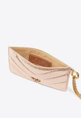 PINKO Chain Wrinkled Love Cardholder Rose Gold 102748A1RO_O81Q