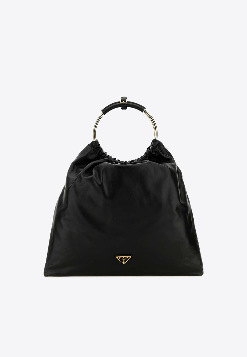 Prada Nappa Leather Top Handle Bag Black 1BC226VOOO2DX8_F0002