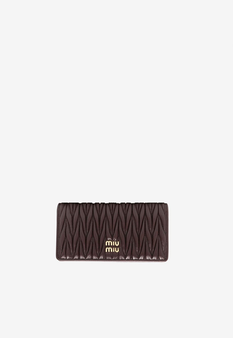 Miu Miu Matelassé Leather Long Wallet Brown 5MV0272FPP_F0NBL