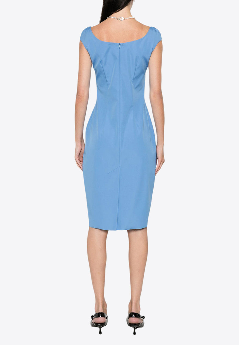 Miu Miu Embroidered Logo Tailored Dress Blue MF5572SOOO15T9_F0013