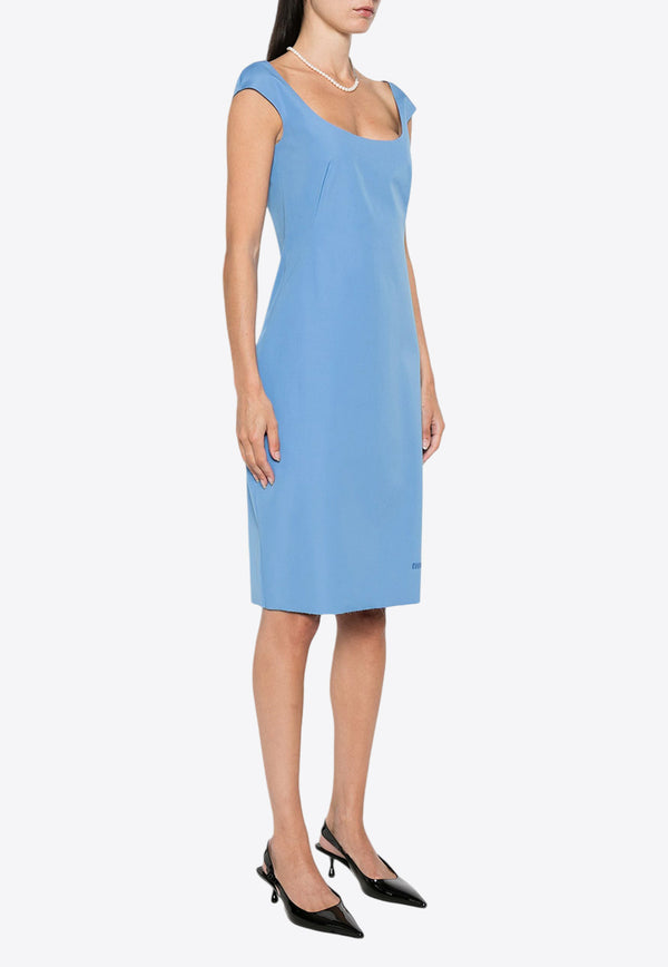 Miu Miu Embroidered Logo Tailored Dress Blue MF5572SOOO15T9_F0013