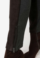 P.A.R.O.S.H Monet Slim-Fit Suede Pants Brown D230609MONET24_086