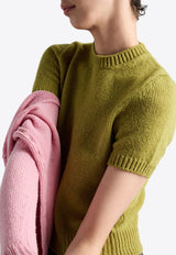 Prada Knitted Cashmere Knit Top  Green P24I2RSOOO15O5_F0362